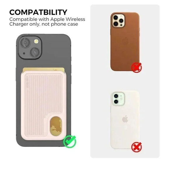 MagSafe Silicone Magnetic Wallet For iPhone 15/14/13/12/Pro Max/Pro/Plus/Mini - Picture 5 of 9